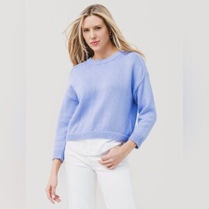 Brochu Walker Corbin Looker Layered Cashmere and Cotton Crewneck Sweater Size S